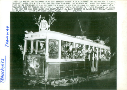 1975 PARIS Il ritorno dei tram nelle grandi città - Il tram 112 *Telefoto 1975 PARIS Il ritorno dei tram nelle grandi città - Il tram 112 *Telefoto